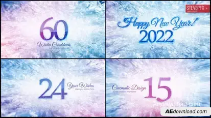 Snow New Year Countdown 2022 Elements template preview