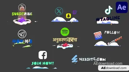 Snow Social Media Lower Thirds | After Effects Elements template preview