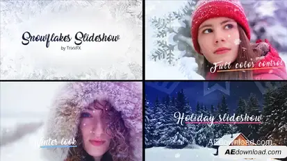 Christmas / Snowflakes Slideshow Video Displays template preview