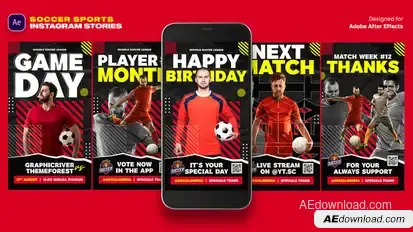 Soccer Sports Instagram Stories Product Promo template preview