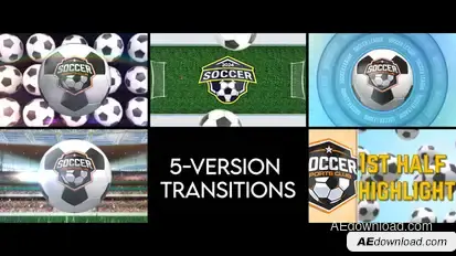 Soccer Transitions - 5 Versions Elements template preview