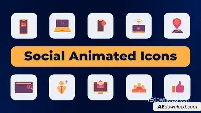 Social Animated Icons Elements template preview