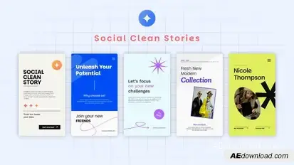 Social Clean Stories Elements template preview