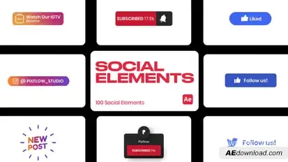 Social Elements for After Effects Elements template preview