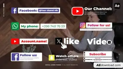 Social Lower Thirds | AE Elements template preview