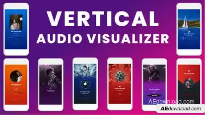 Social Media  Audio Visualizers, Vertical Design Elements template preview