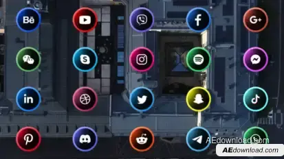 Social Media Buttons Titles template preview