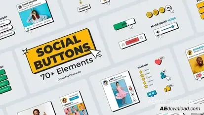 Social Media Buttons Pack Elements template preview
