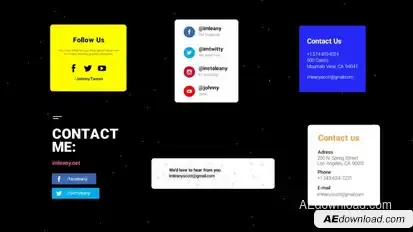 Social Media Contacts Elements template preview