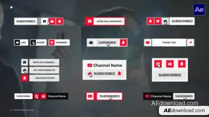 Social Media Elements  AE Logo Stings template preview