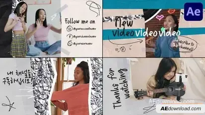 Social Media End Screens for After Effects Openers template preview