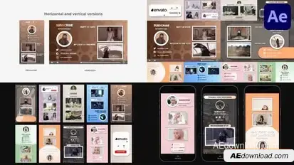 Social Media Endscreens for After Effects Openers template preview