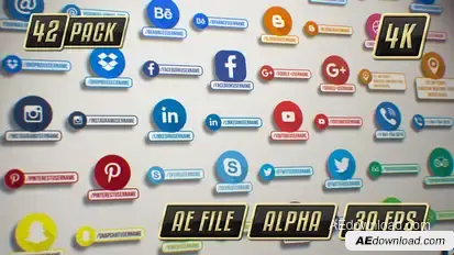 Social Media Icons & Lower Thirds Pack Elements template preview