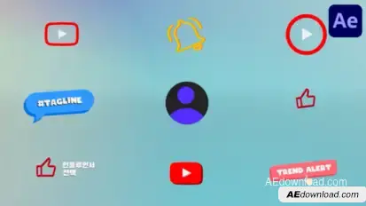 Social Media Icons for After Effects Elements template preview