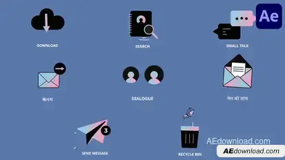 Social Media Interface Icons And Titles for After Effects Titles template preview