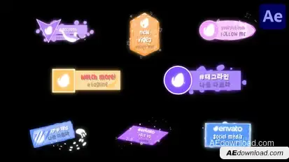 Social Media Liquid Lower Thirds for After Effects Elements template preview