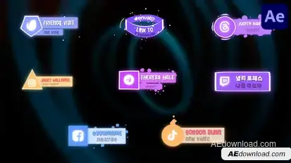 Social Media Liquid Lower Thirds for After Effects Elements template preview