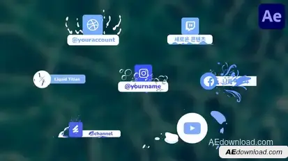 Social Media Liquid Titles for After Effects Titles template preview