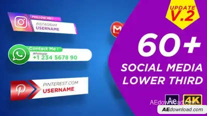 Social Media Lower Third Elements template preview