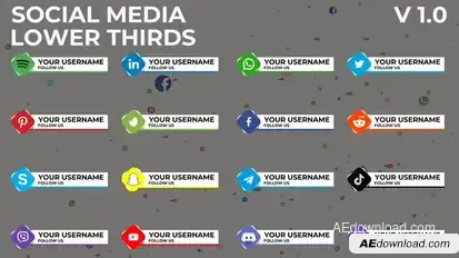 Social Media Lower Thirds 1.0 | After Effects Titles template preview