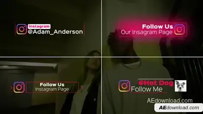 Social Media Lower Thirds 2 Titles template preview