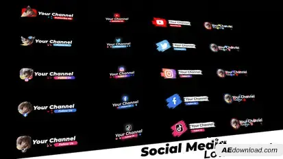 Social Media Lower Thirds Elements template preview