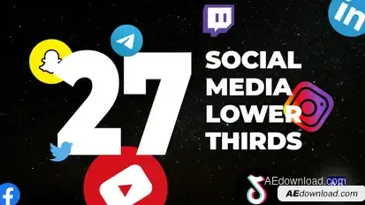 Social Media Lower Thirds Elements template preview