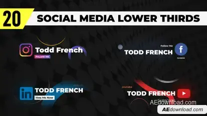 Social Media Lower Thirds Titles template preview