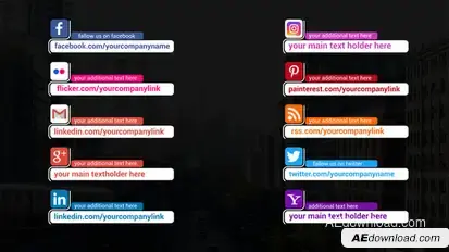 Social Media Lower Thirds Elements template preview