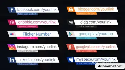 Social Media Lower Thirds Elements template preview