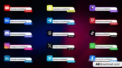 Social Media Lower Thirds Elements template preview