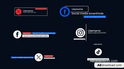Social Media Lower Thirds Elements template preview