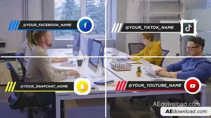 Social Media Lower Thirds Elements template preview