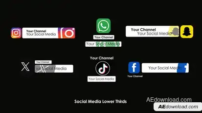 Social Media Lower Thirds Elements template preview