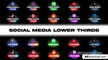 Social Media Lower Thirds Titles template preview