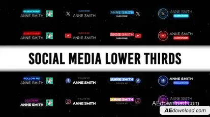 Social Media Lower Thirds Titles template preview