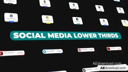 Social Media Lower Thirds Elements template preview