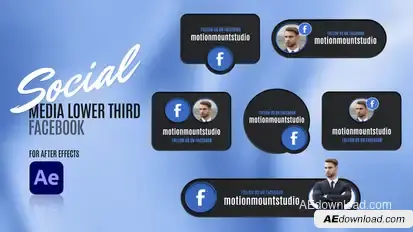 Social Media Lower Thirds - Facebook Elements template preview