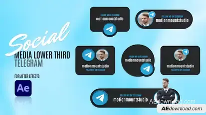 Social Media Lower Thirds - Telegram Elements template preview