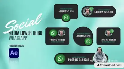 Social Media Lower Thirds - WhatsApp Elements template preview