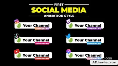 Social Media Lower Thirds | AE Elements template preview