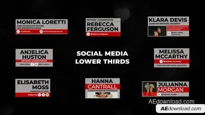 Social Media Lower Thirds | AE Titles template preview