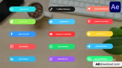 Social Media Lower Thirds | After Effects Elements template preview