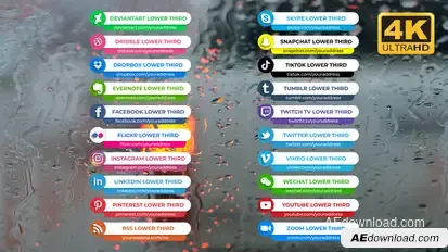 Social Media Lower Thirds Pack 4K Elements template preview