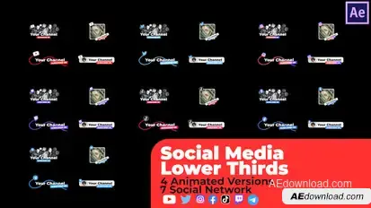 Social Media Lower Thirds v2 Elements template preview