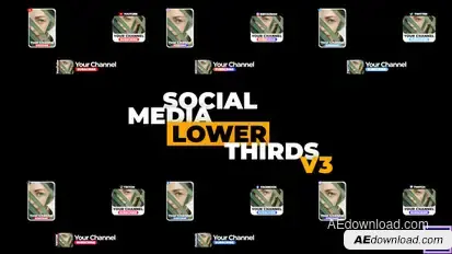 Social Media Lower Thirds v3 Elements template preview