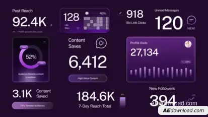 Social Media Number Text Titles template preview