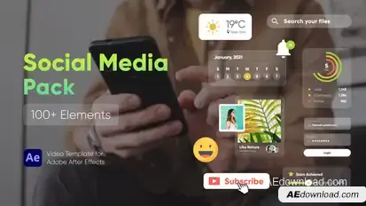 Social Media Pack Elements template preview