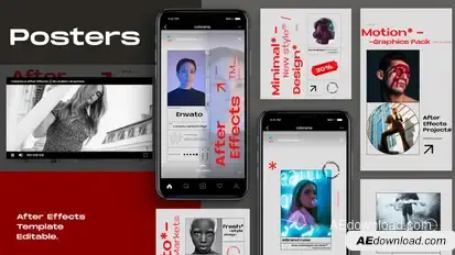 Social Media Posters Video Displays template preview