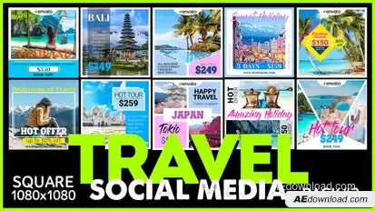 Social Media Promo - TRAVEL Titles template preview